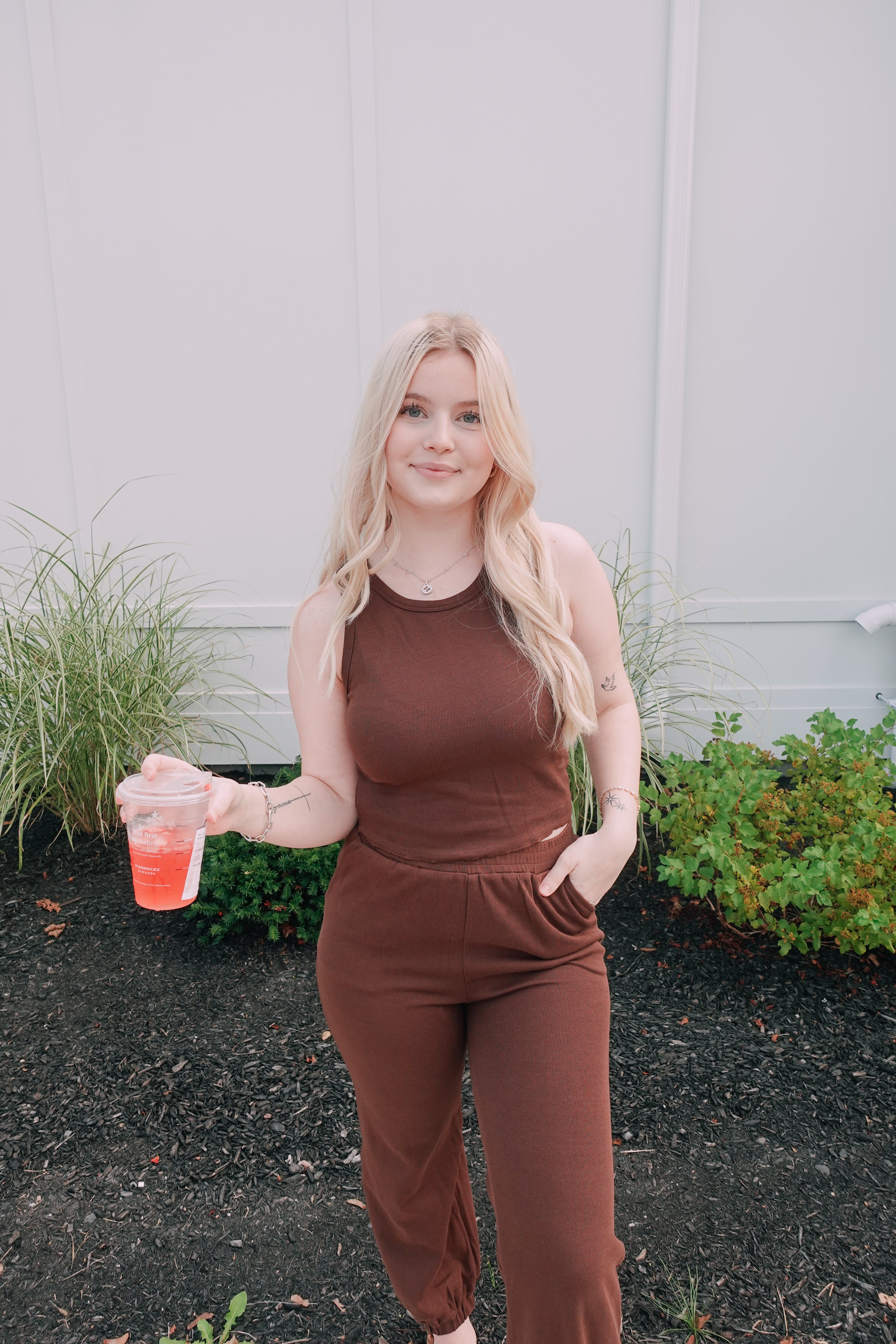 Go To Comfy Two Piece Set Brown