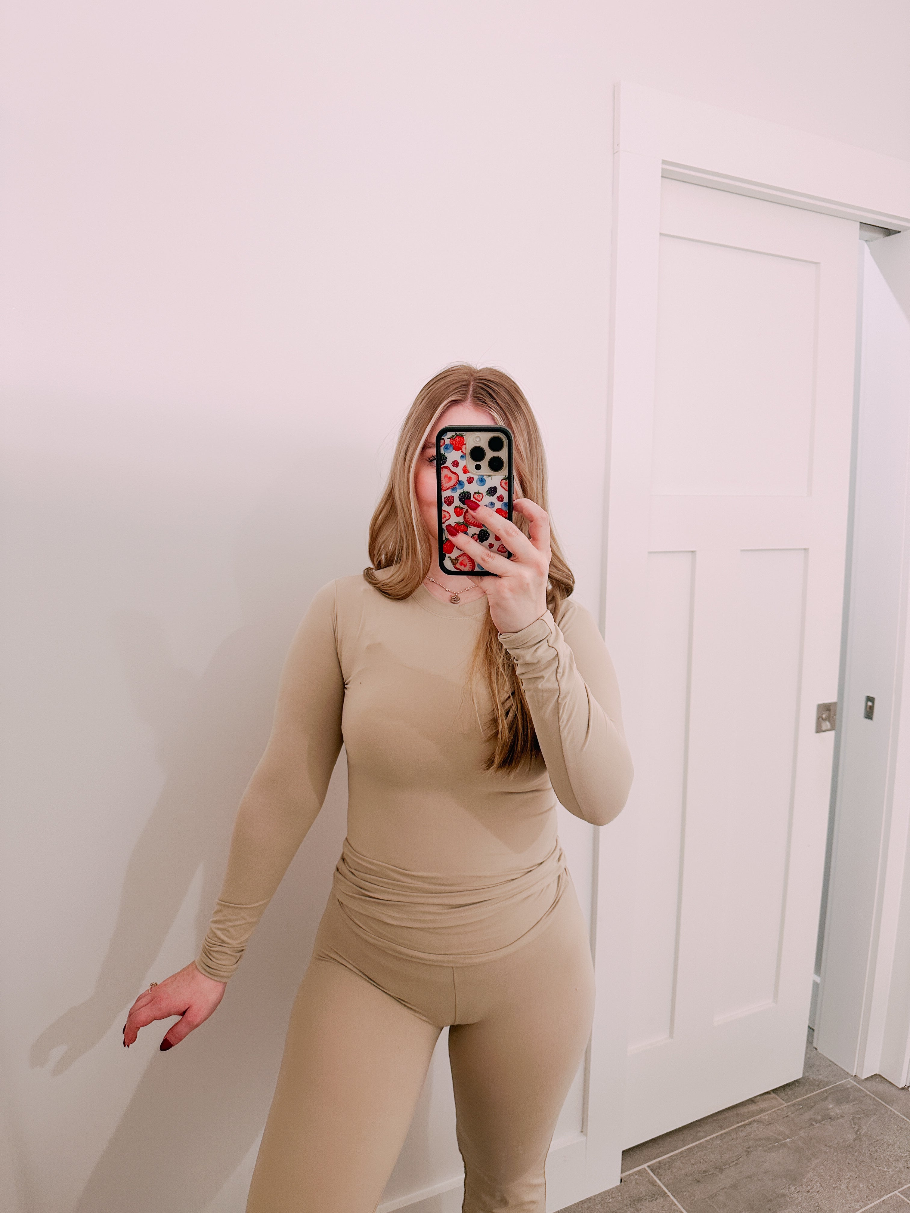 Taupe Fold Over Lounge Set