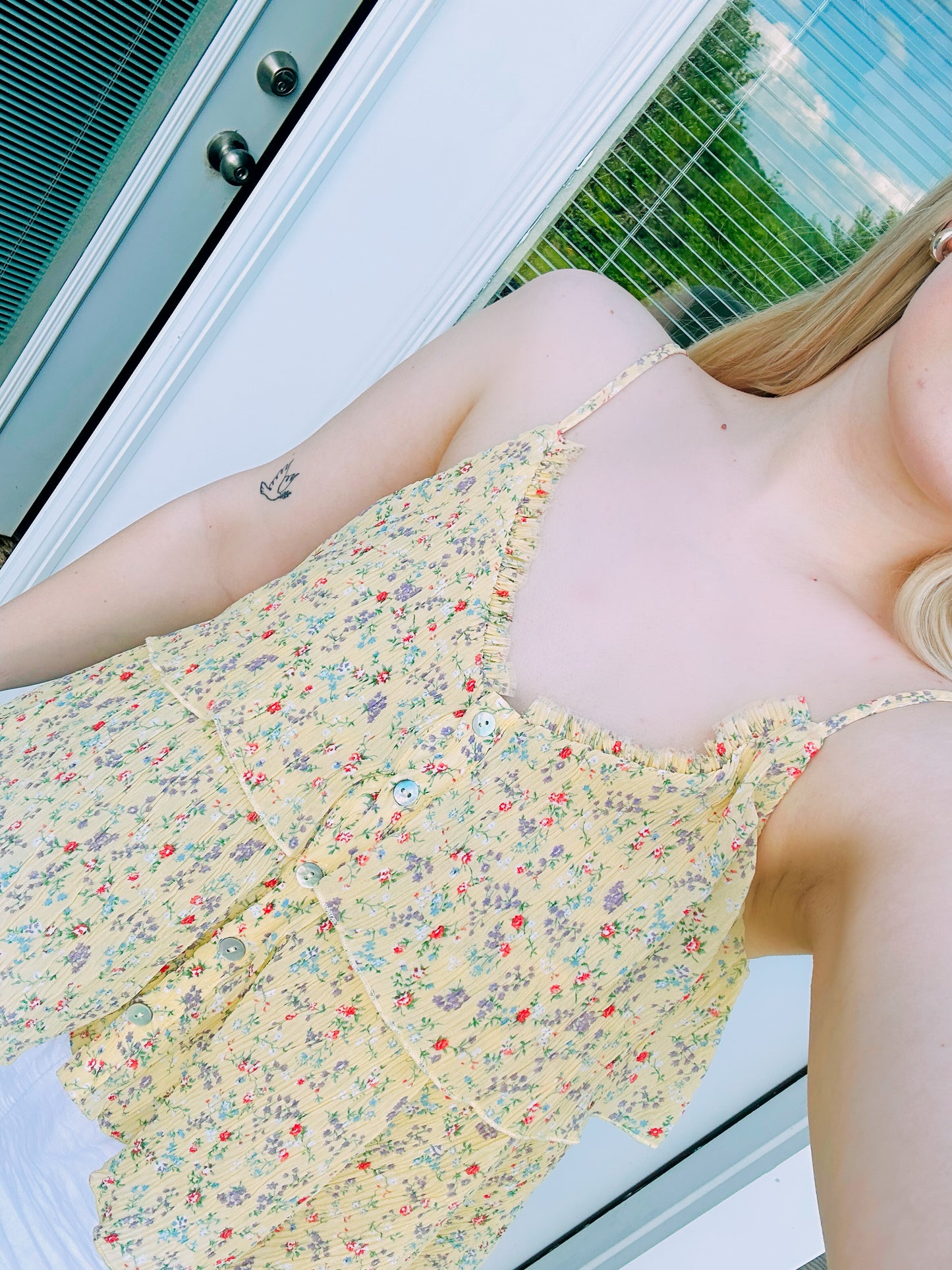 Floral Ruffle Top