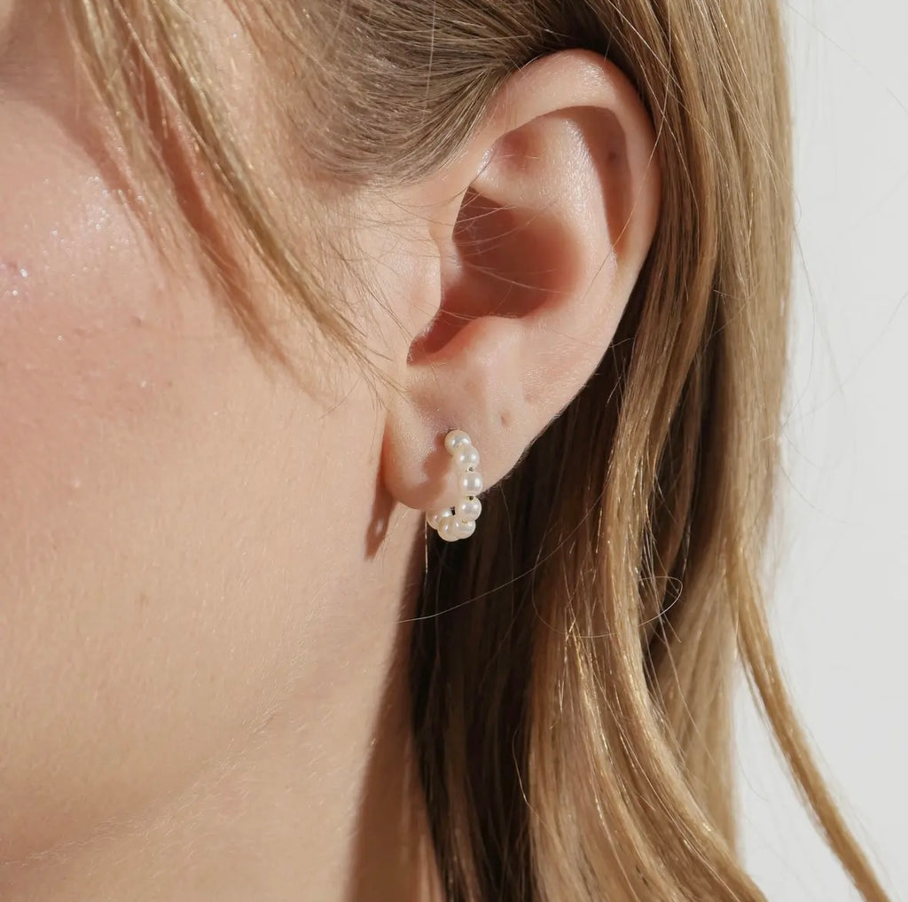 Pearl Bead Hoops