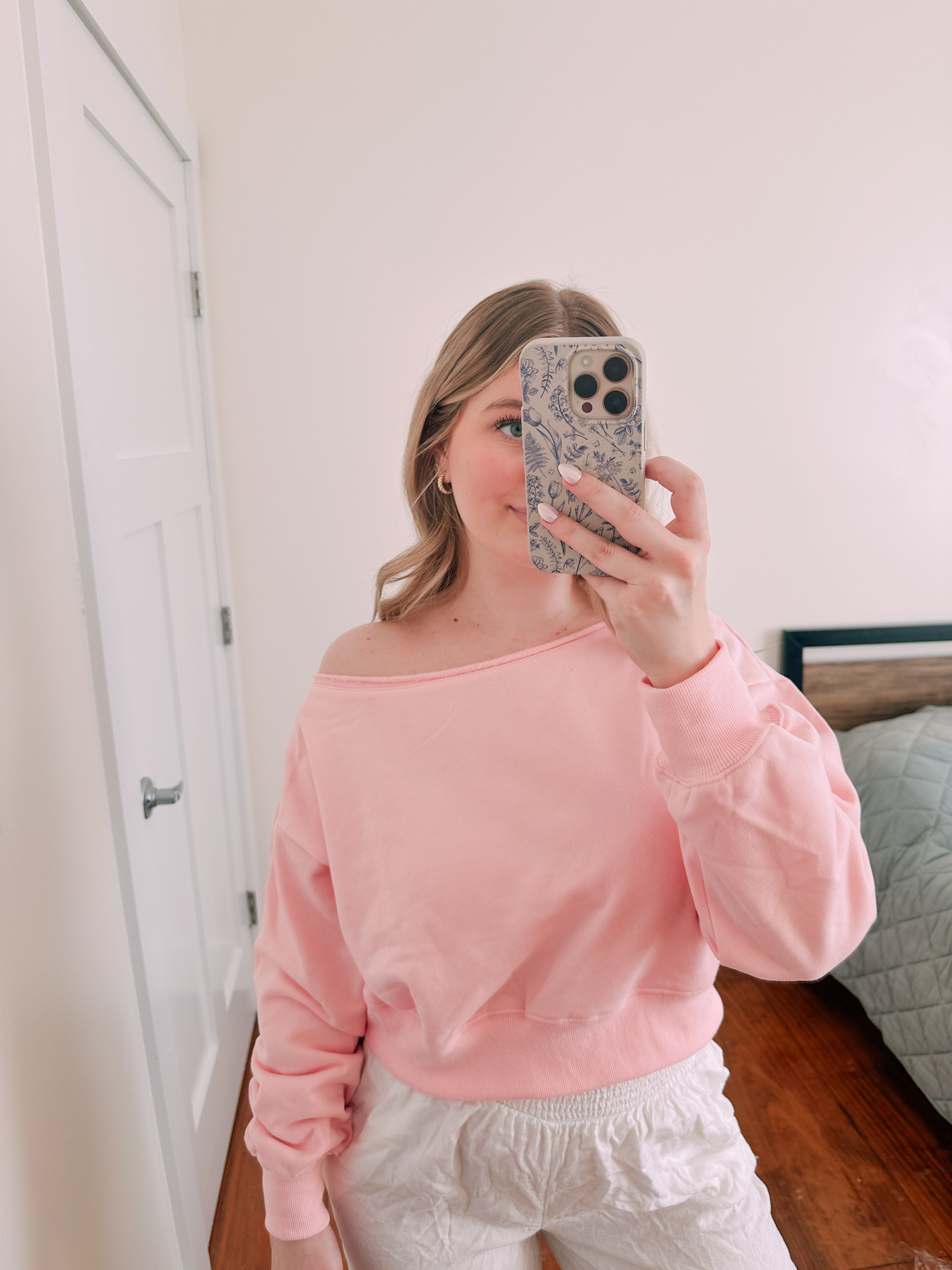 Flirty Off The Shoulder Top Pink