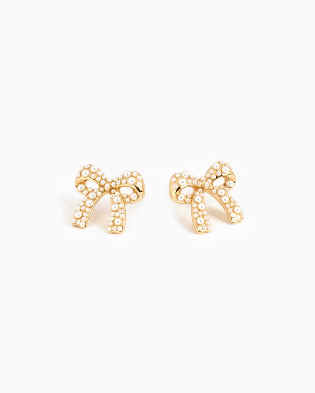 Pearl Pave Bow Earrings