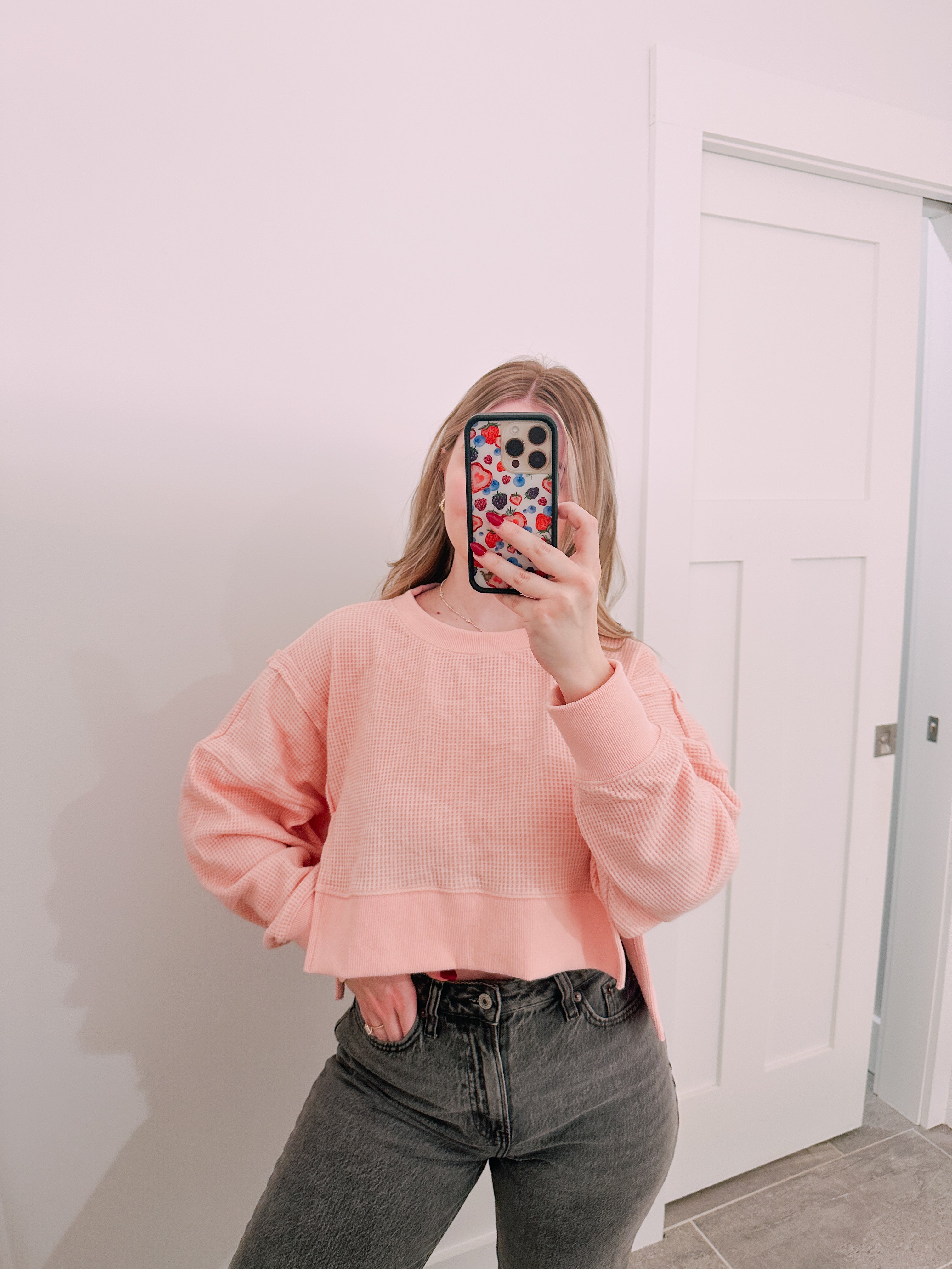 Buttery Soft Cropped Pink Pullover