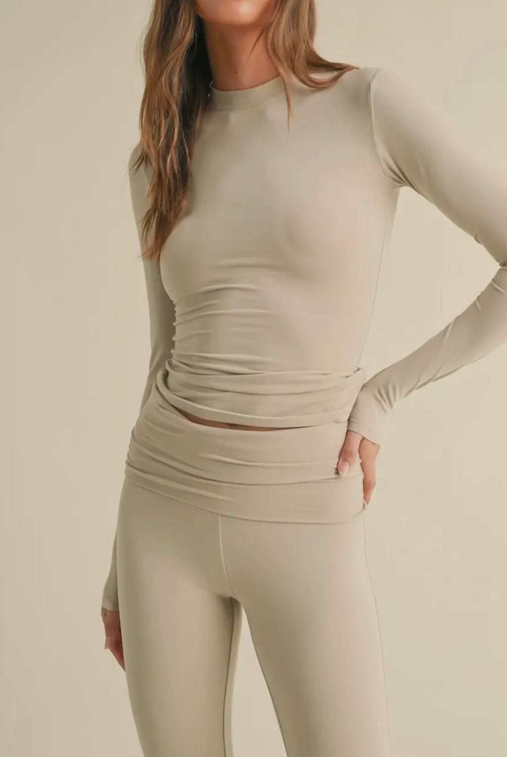 Taupe Fold Over Lounge Set