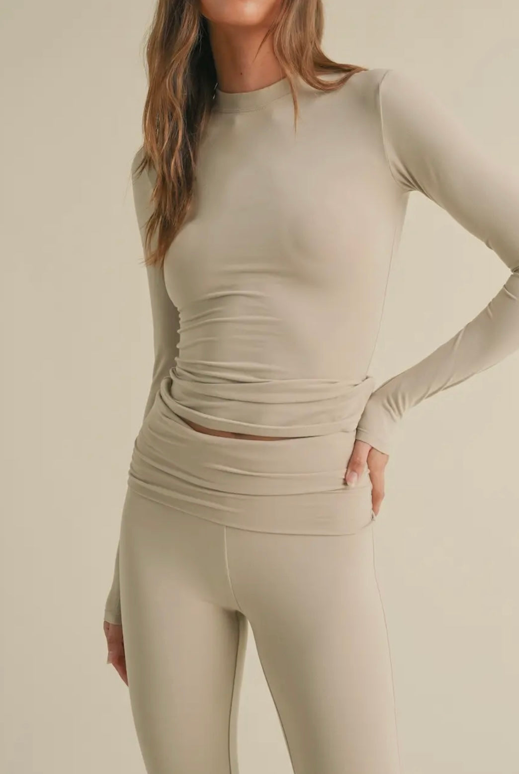 Taupe Fold Over Lounge Set