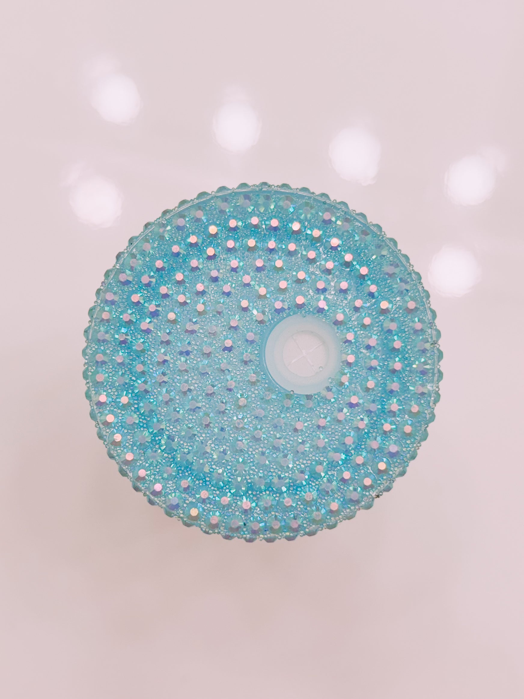 Blue Rhinestone Lid