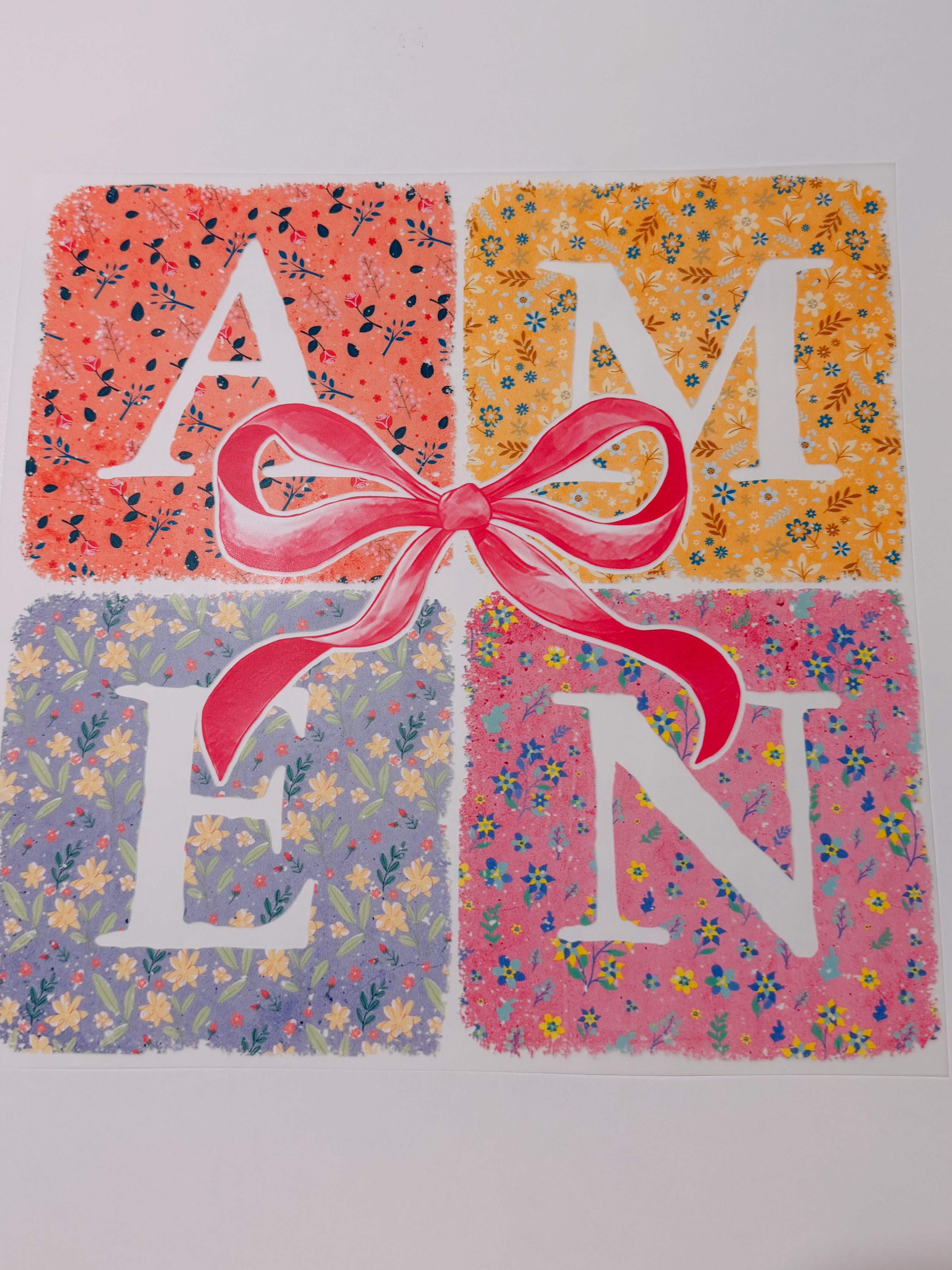 Floral amen transfer
