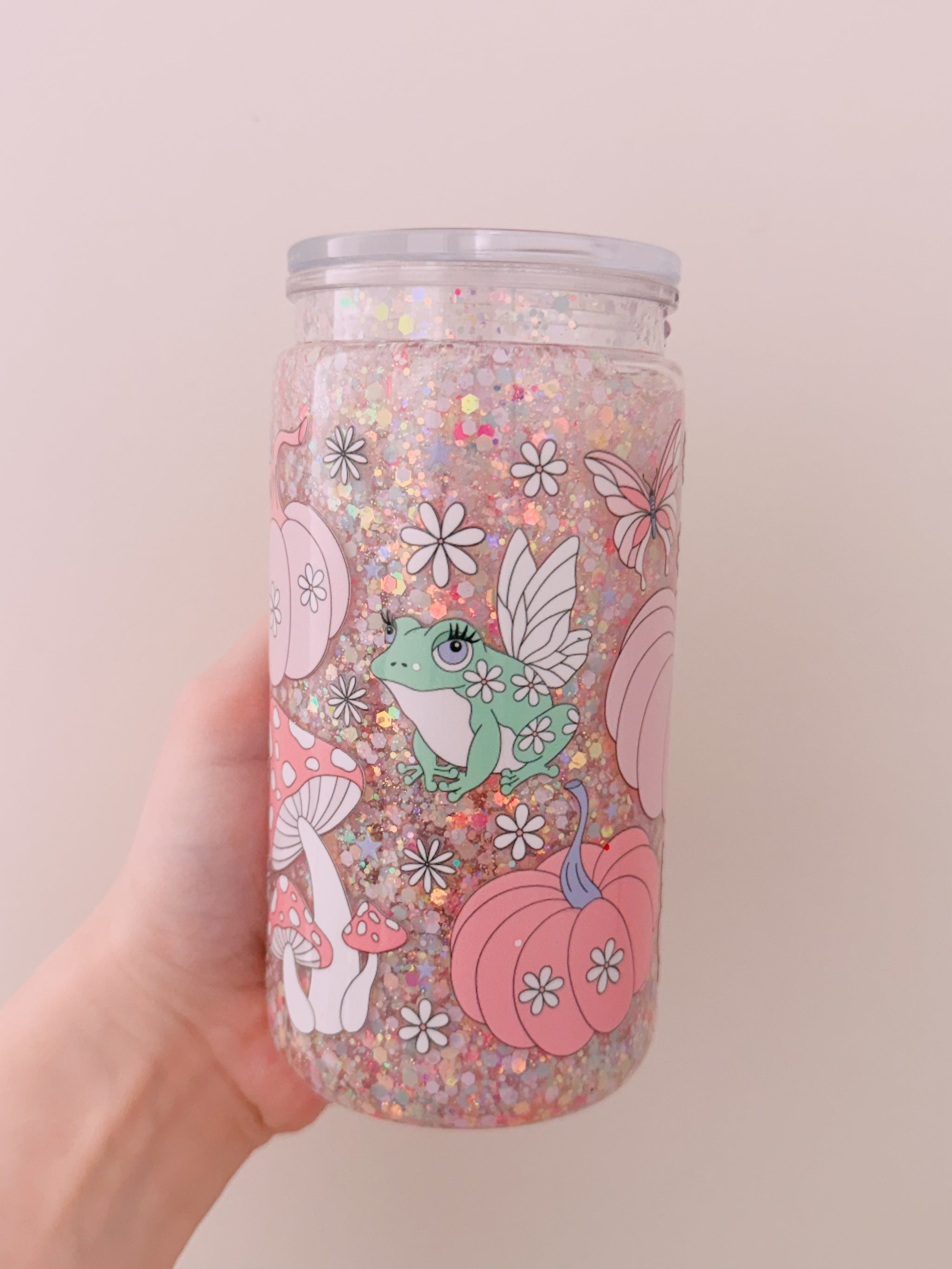 Mushroom Frog 16oz Snow Globe - READY TO SHIP (minor flaws)