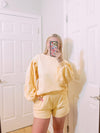 Pale Yellow French Terry Top and Shorts Set