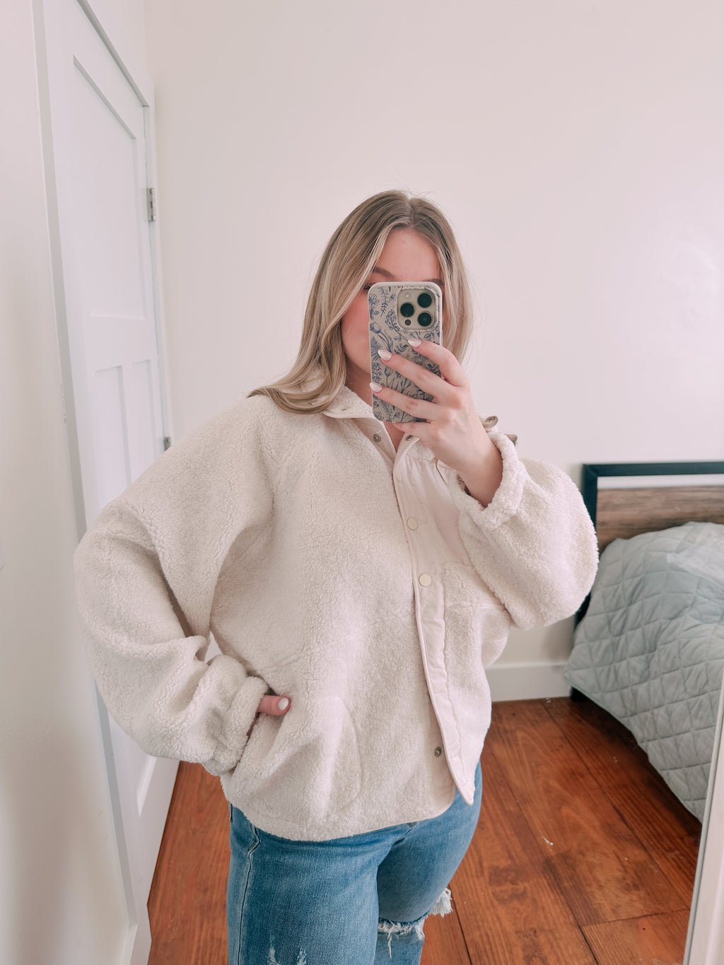 Ivory Snap Fleece
