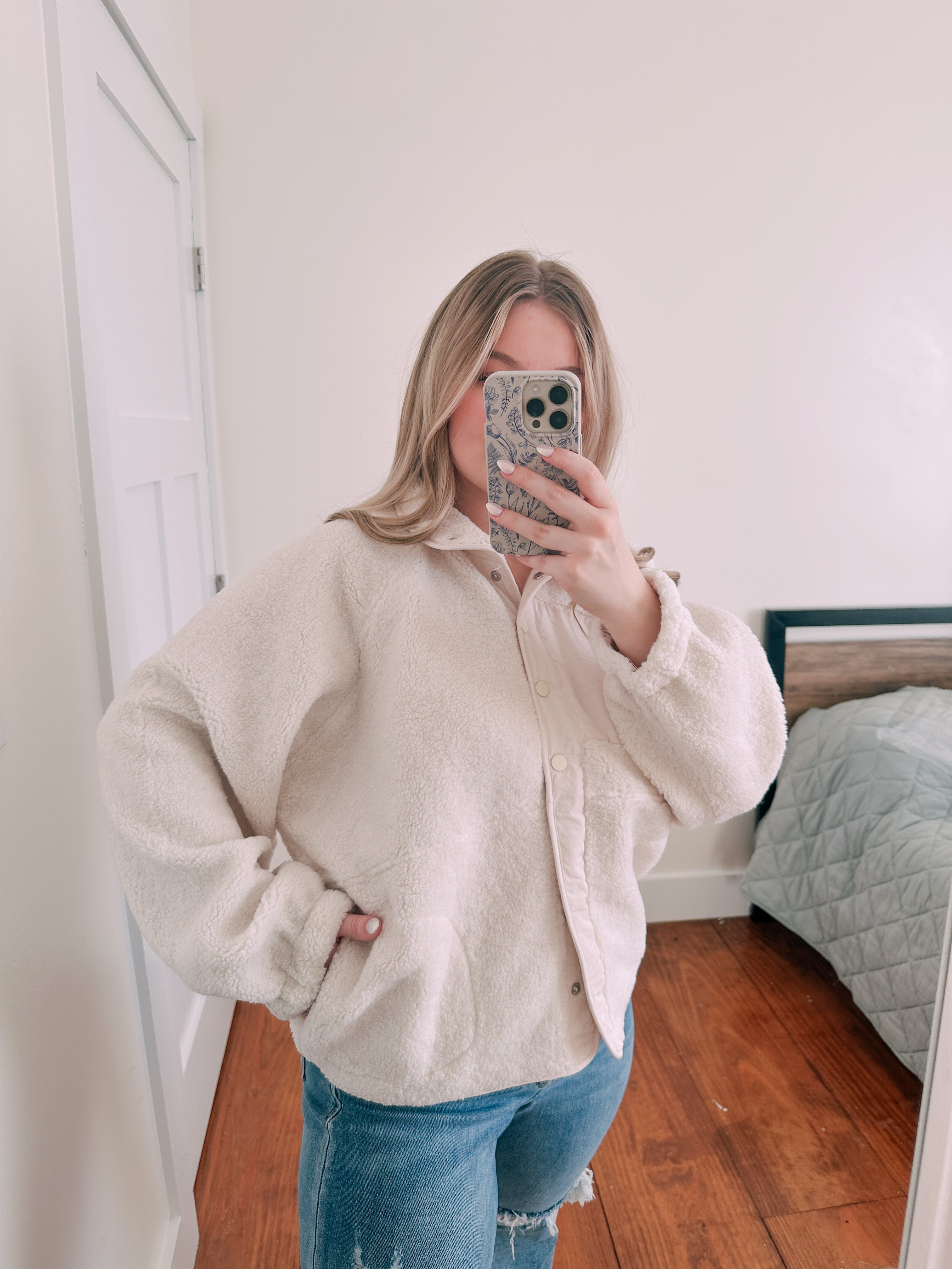 Ivory Snap Fleece