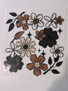 Brown floral Transfer