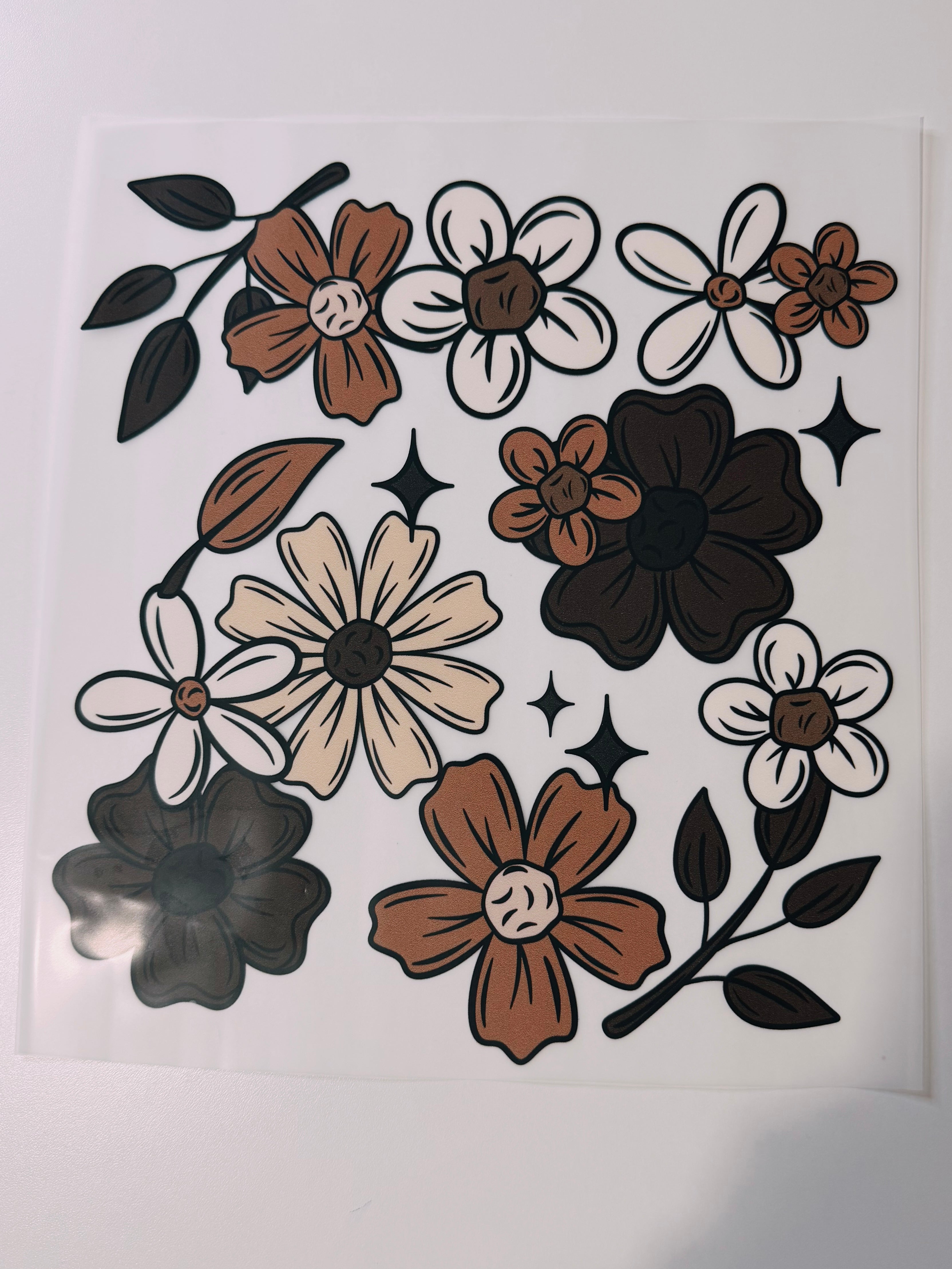 Brown floral Transfer