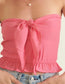 Pink Strapless Stain Tube Top