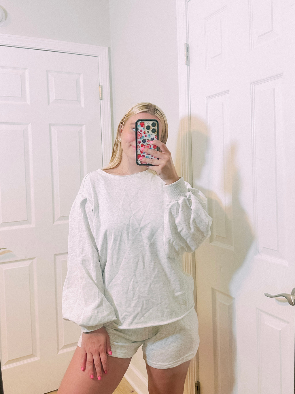 Heather Ash French Terry Top and Shorts Set