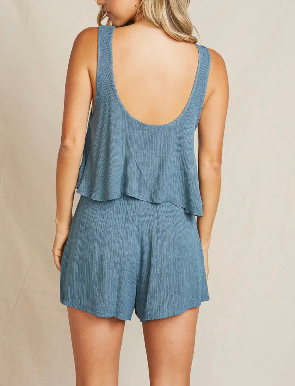 Gray-Blue Shorts and Top Set