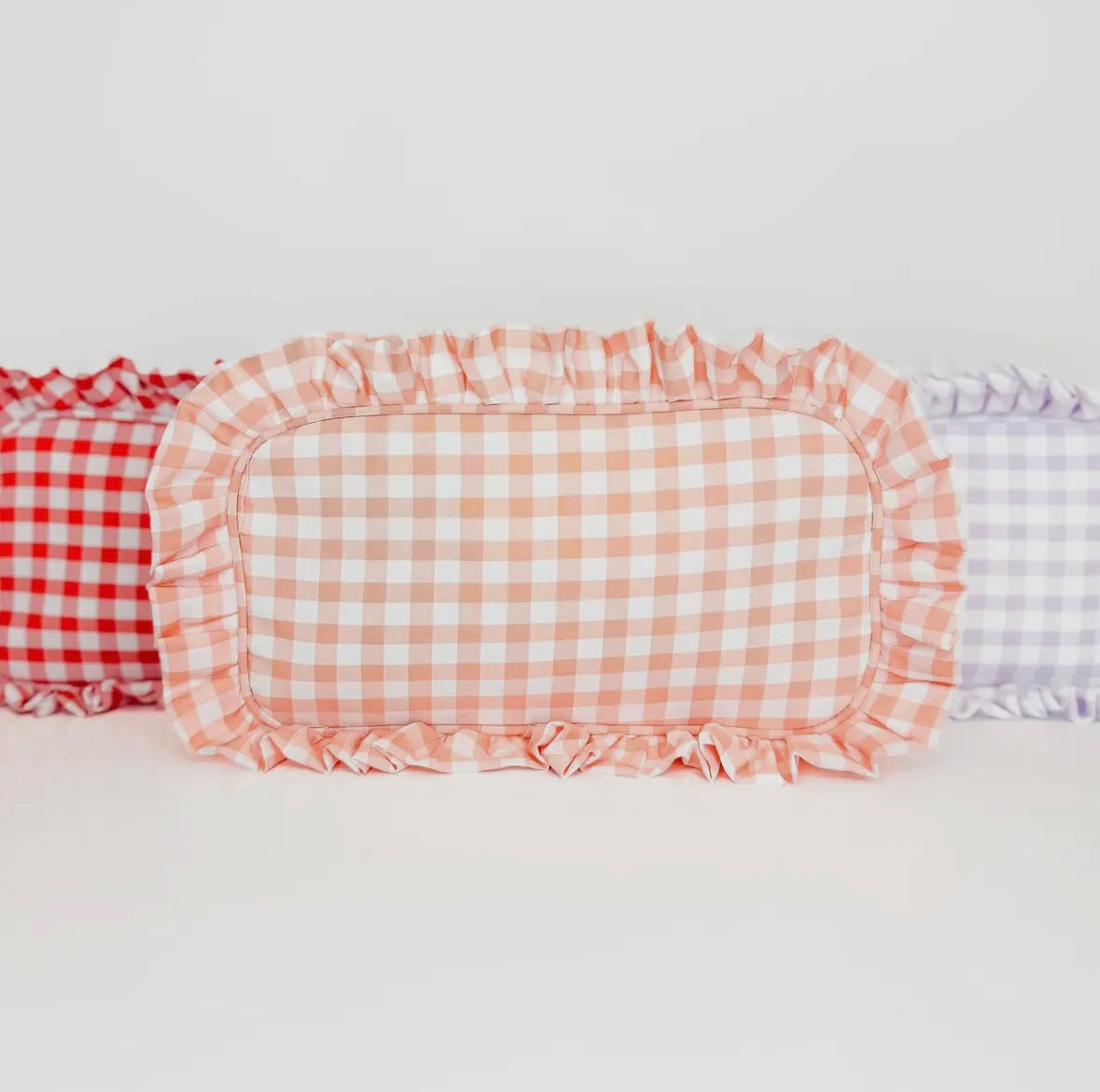 Gingham Frilly Makeup Bags
