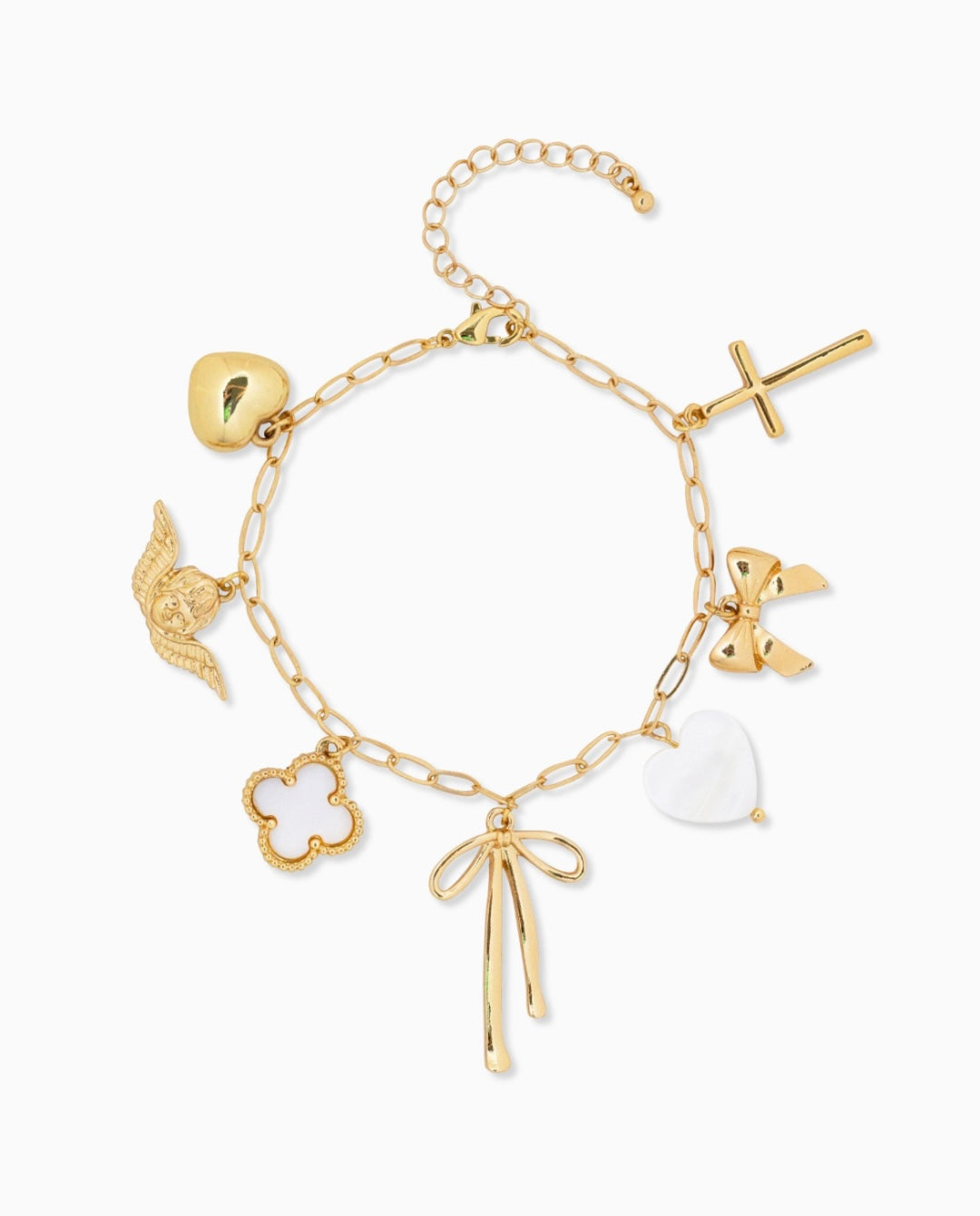 Bow Gold Chunky Charm Bracelet