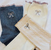 Bow Embroidered Socks - pack of 3