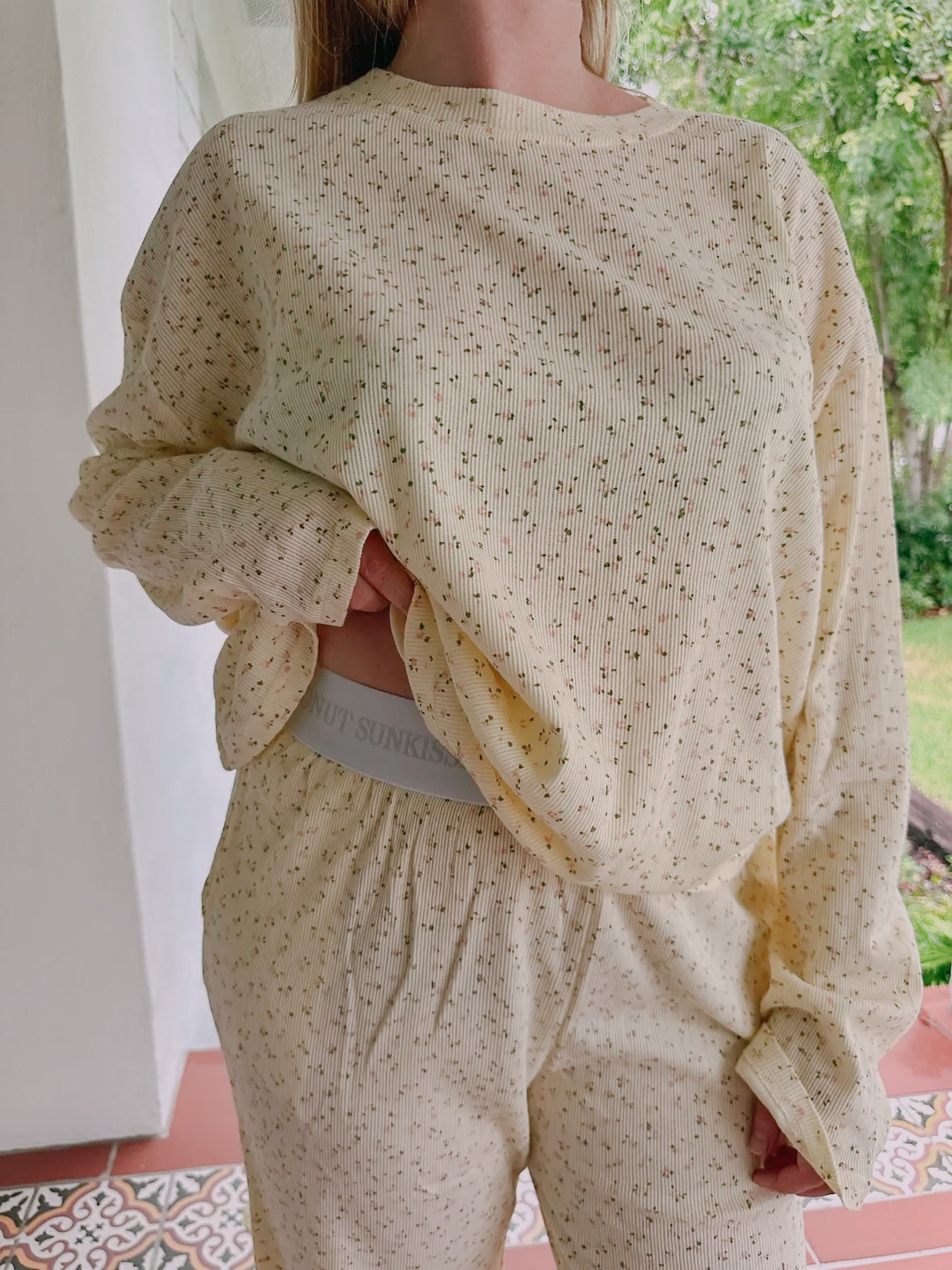 Floral Lemon Lounge Top