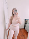 Ballerina Pink Aligned Tank and Leggings Set